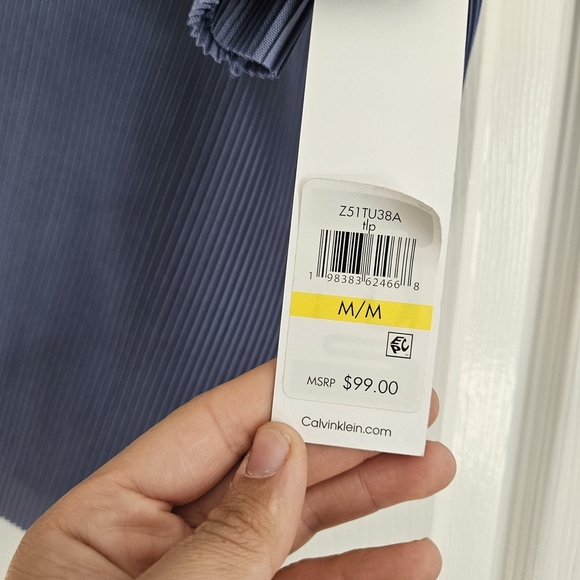 Calvin Klein Blue Striped Blouse - Picture 4 of 4